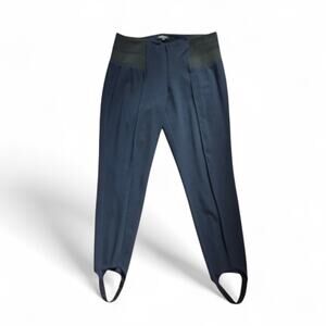 Lafayette 148 New York Navy Blue Black Viscose Stirrup Legging Pants, Women's XL